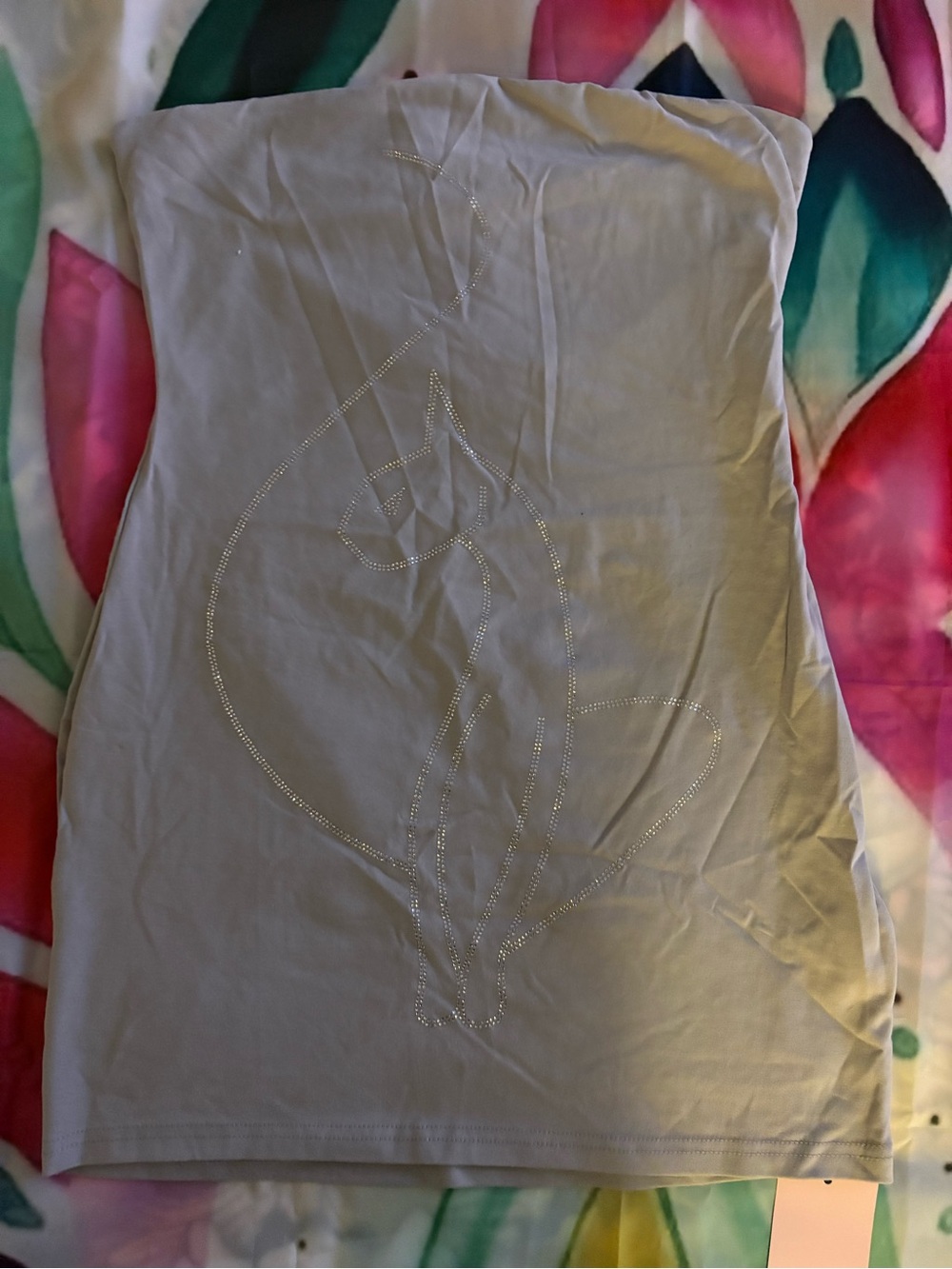 Strapless Light Gray Baby Phat Rhinestone Embellished Tube Top Dress